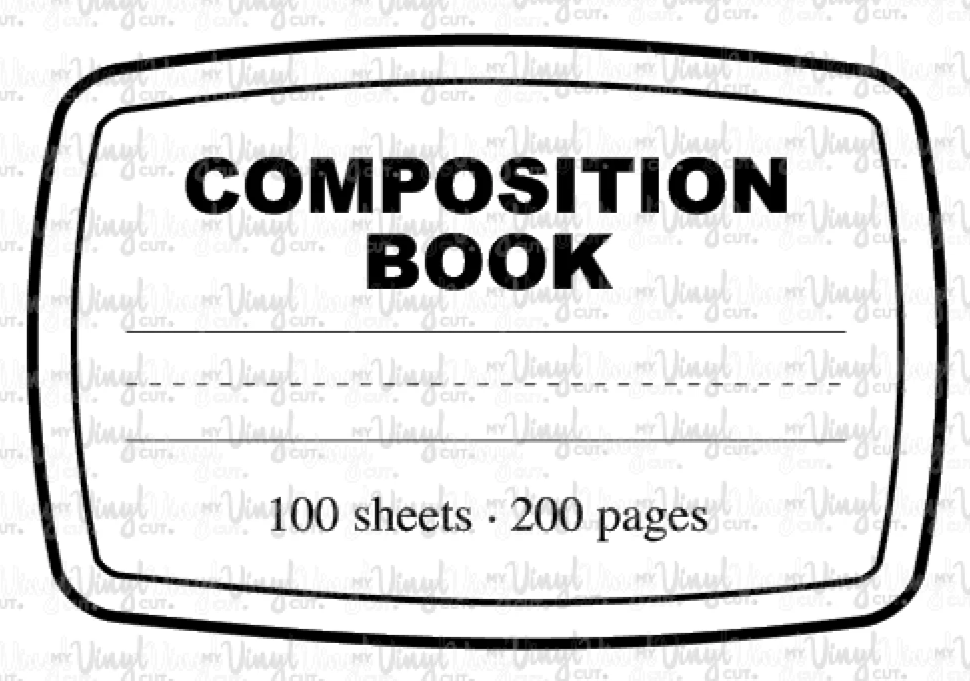 Waterslide Decal I9 Composition Notebook Label Clear