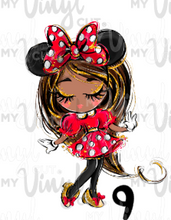 Load image into Gallery viewer, Waterslide Decal Minnie Girls! Choose from 16 girls!