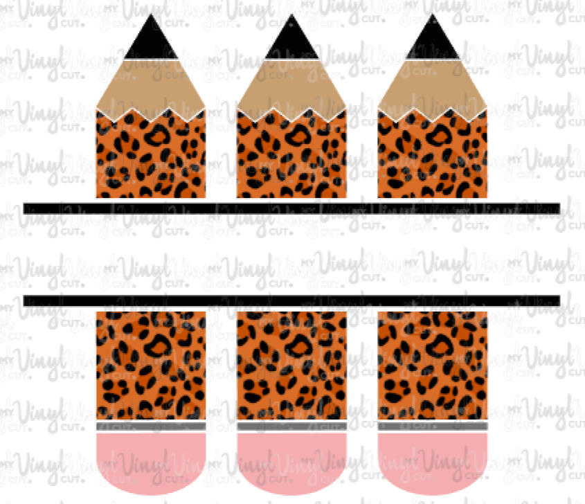 Waterslide Decal 3 Leopard Pencils
