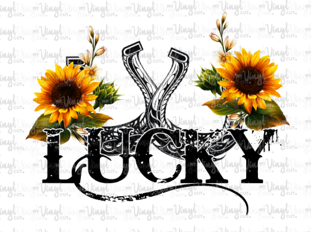 Sublimation Transfer Lucky Horseshoes with Sunflowers