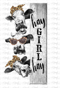 Waterslide Decal A9 Hay Girl Hay Cows on a board