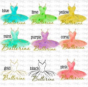 Waterslide Decal Ballerina Tutu Choose your color
