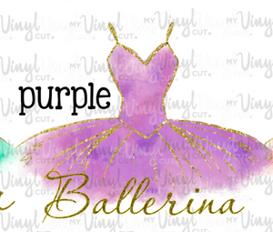 Waterslide Decal Ballerina Tutu Choose your color