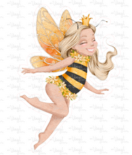 Load image into Gallery viewer, Sticker | 70F | Fairy Bee Girl | Waterproof Vinyl Sticker | White | Clear | Permanent | Removable | Window Cling | Glitter | Holographic