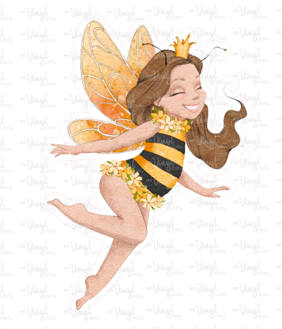 Sticker | 70G | Fairy Bee Girl | Waterproof Vinyl Sticker | White | Clear | Permanent | Removable | Window Cling | Glitter | Holographic