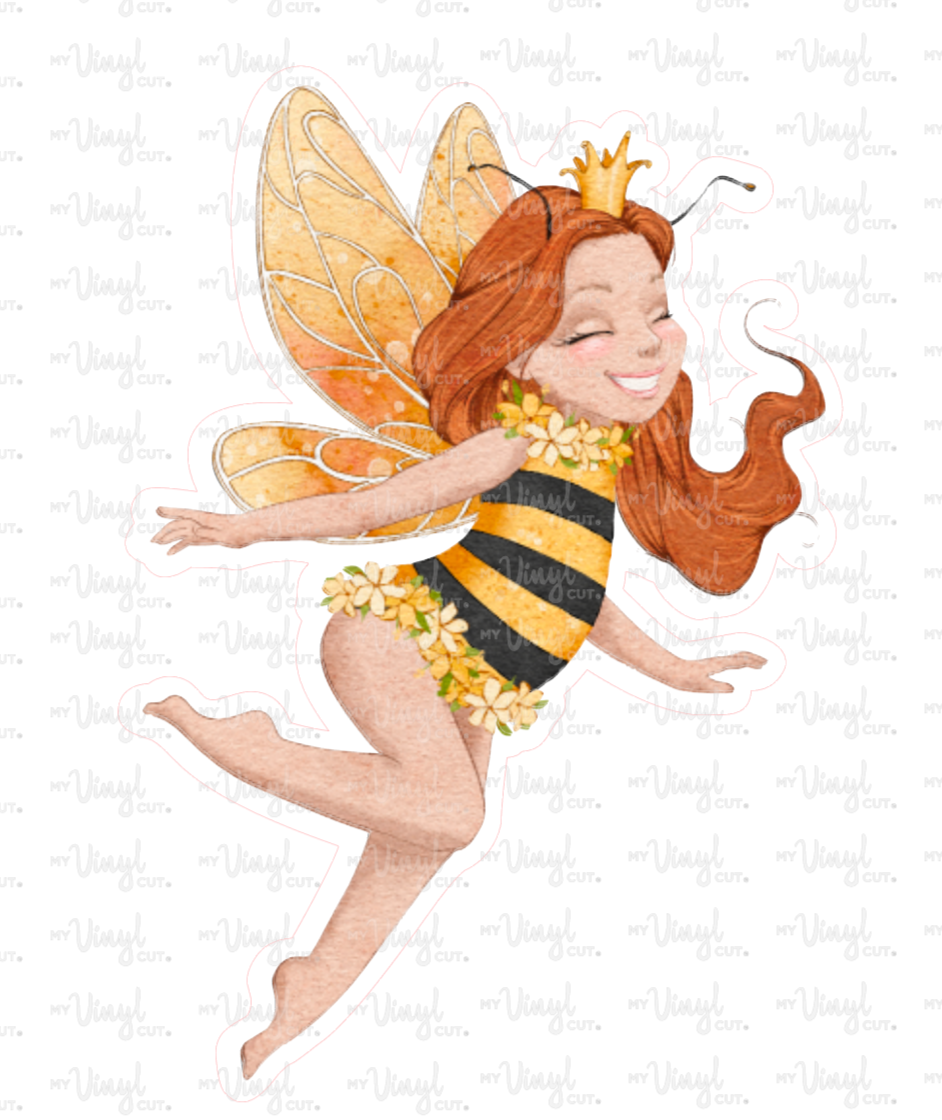 Sticker | 70H | Fairy Bee Girl | Waterproof Vinyl Sticker | White | Clear | Permanent | Removable | Window Cling | Glitter | Holographic
