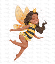 Load image into Gallery viewer, Sticker | 70I | Fairy Bee Girl | Waterproof Vinyl Sticker | White | Clear | Permanent | Removable | Window Cling | Glitter | Holographic