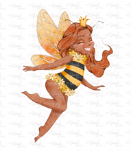 Load image into Gallery viewer, Sticker | 70J | Fairy Bee Girl | Waterproof Vinyl Sticker | White | Clear | Permanent | Removable | Window Cling | Glitter | Holographic