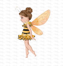 Load image into Gallery viewer, Sticker | 70L | Fairy Bee Girl | Waterproof Vinyl Sticker | White | Clear | Permanent | Removable | Window Cling | Glitter | Holographic