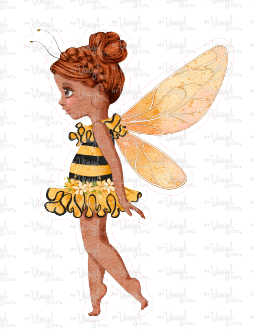 Sticker | 70O | Fairy Bee Girl | Waterproof Vinyl Sticker | White | Clear | Permanent | Removable | Window Cling | Glitter | Holographic