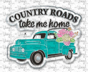 Enamel Pin Country Roads Take Me Home Choose Pin or Magnetic clasp