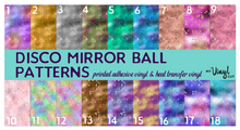 Load image into Gallery viewer, Printed Adhesive Vinyl DISCO MIRROR BALL Pattern Vinyl 12 x 12 inch sheets