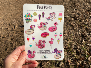 Sticker Sheet 80 Set of little planner stickers Pool Party