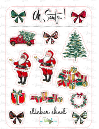 Sticker Sheet 49 Set of little planner stickers Oh, Santa!