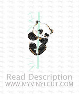 Sticker | 69F | Panda Bamboo | Waterproof Vinyl Sticker | White | Clear | Permanent | Removable | Window Cling | Glitter | Holographic