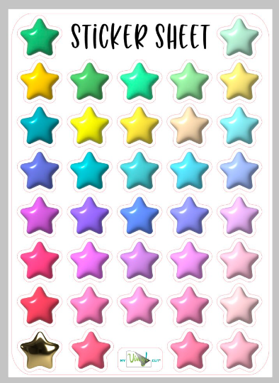 Sticker Sheet 74 Set of little planner stickers Color Stars