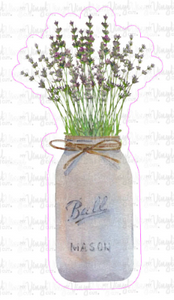 Sticker | 37C | Lavender in a Vase | Waterproof Vinyl Sticker | White | Clear | Permanent | Removable | Window Cling | Glitter | Holographic
