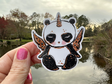 Load image into Gallery viewer, Sticker | 69H | Panda Unicorn | Waterproof Vinyl Sticker | White | Clear | Permanent | Removable | Window Cling | Glitter | Holographic