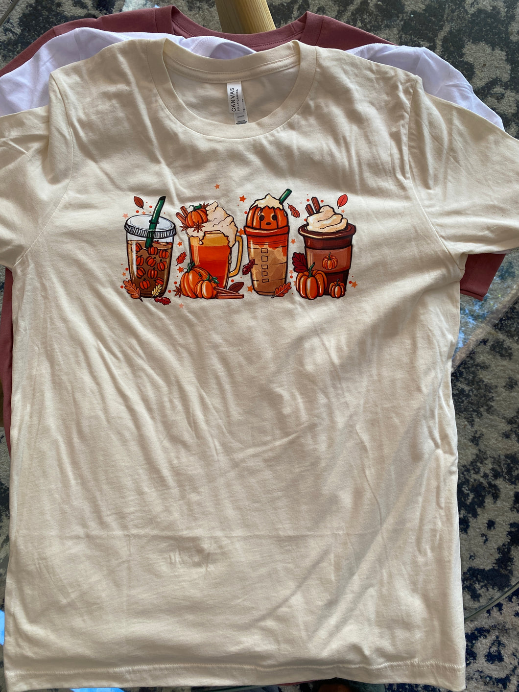 Fall coffee drinks t shirt