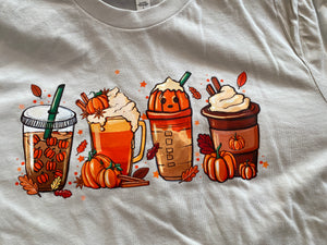 Fall coffee drinks t shirt
