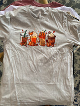Load image into Gallery viewer, Fall coffee drinks t shirt