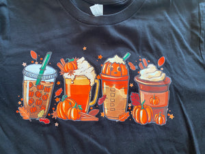 Fall coffee drinks t shirt