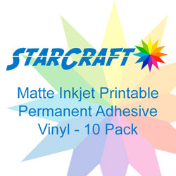 StarCraft Matte Inkjet Printable Permanent Adhesive Vinyl 5 pack