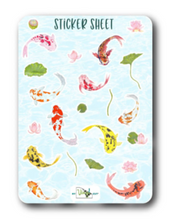Load image into Gallery viewer, Sticker Sheet 71 Set of little planner stickers Koi Fish