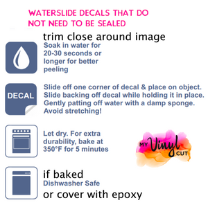 Waterslide Sheet Watercolor Purple Flowers and Frames sheet
